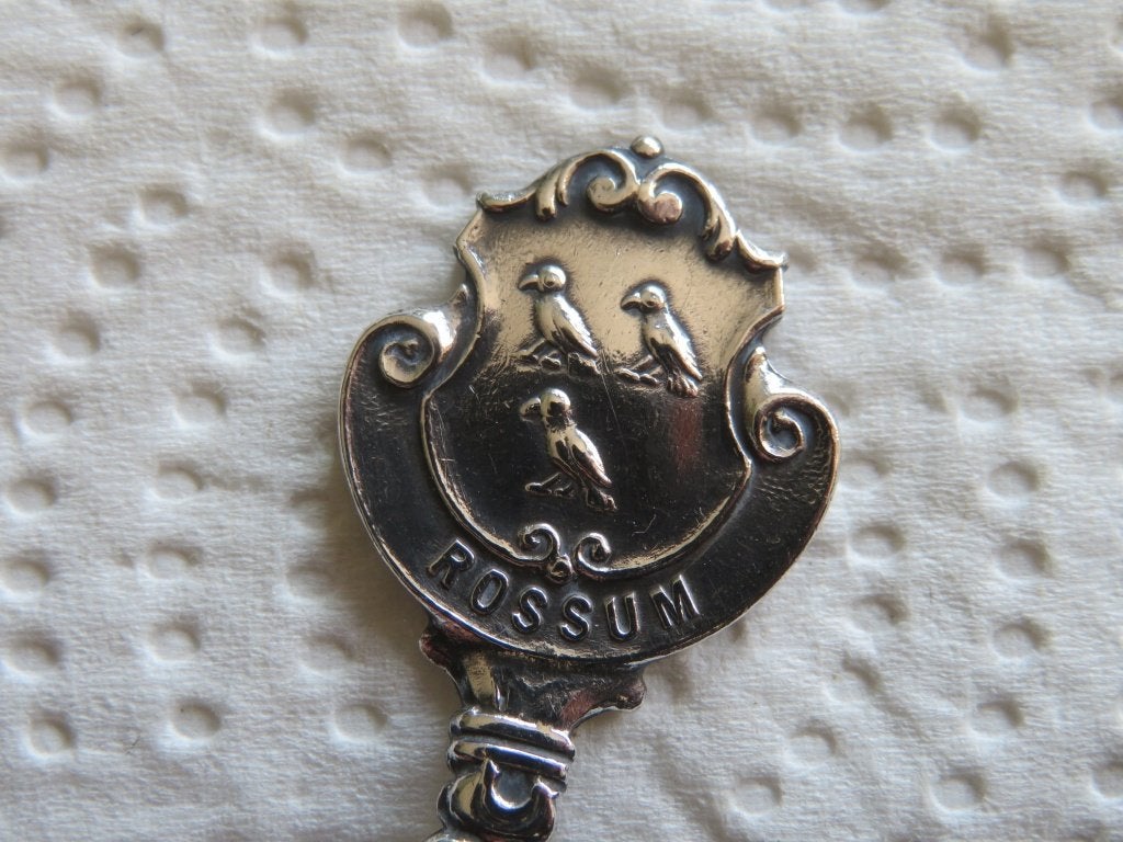 Verzilverd Keltum Lepeltje Wapen Rossum (Gelderland), Overige materialen, Verzenden, Verzilverd, Zo goed als nieuw