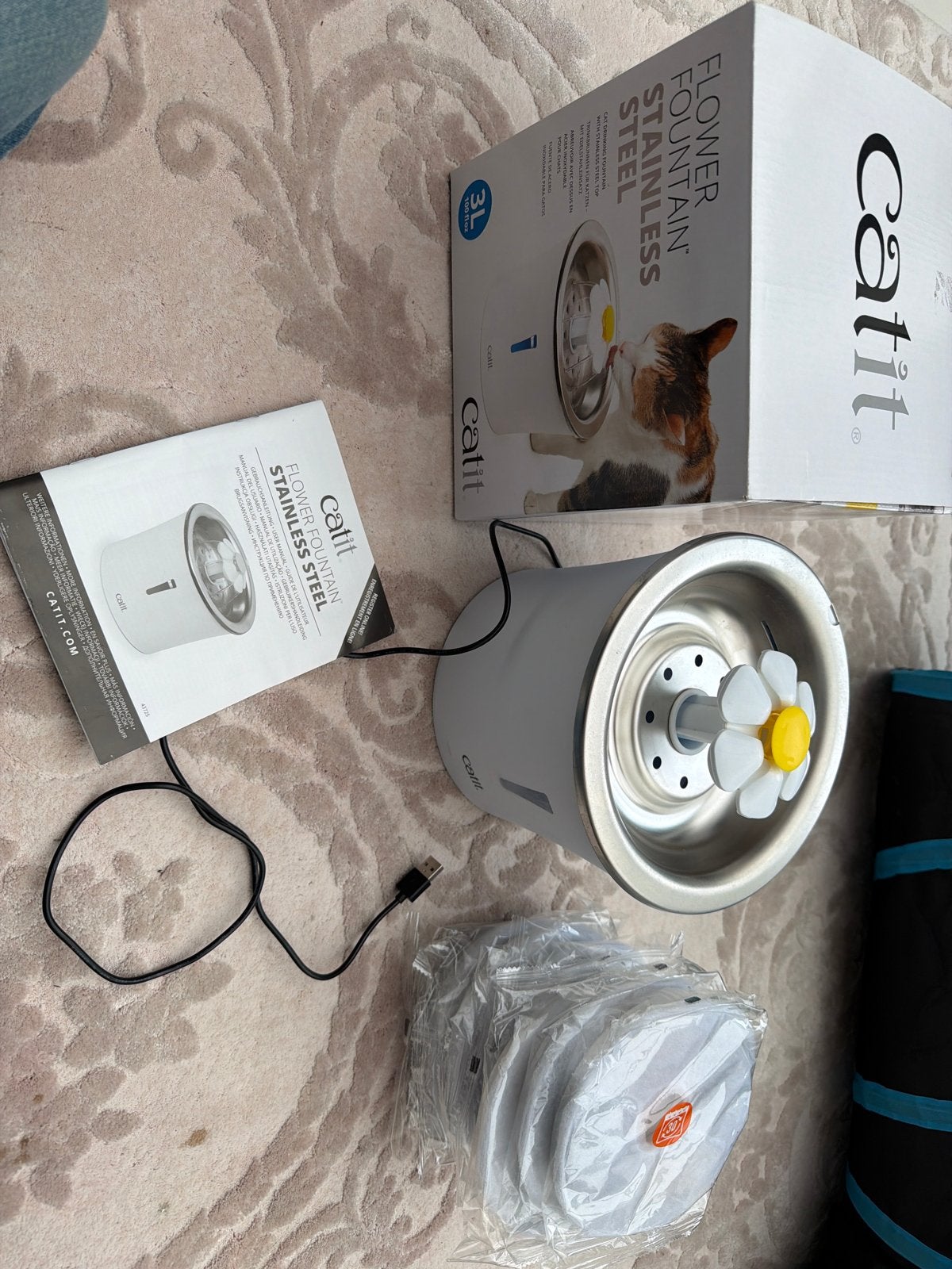 Wit Catit kat drinkfontein met 8 stuk filters, Dieren en Toebehoren, Ophalen of Verzenden, Automatisch, Gebruikt