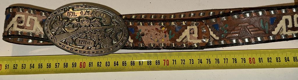 Originele Amerikaanse western riem met Buckle EL CHACO 89cm, Kleding | Heren, Riemen en Ceinturen, Ophalen, Overige kleuren, Echt leder