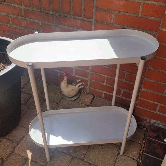 IKEA bijzettafel met twee bladen, Gebruikt, Metaal of Aluminium, 55 tot 75 cm, Modern