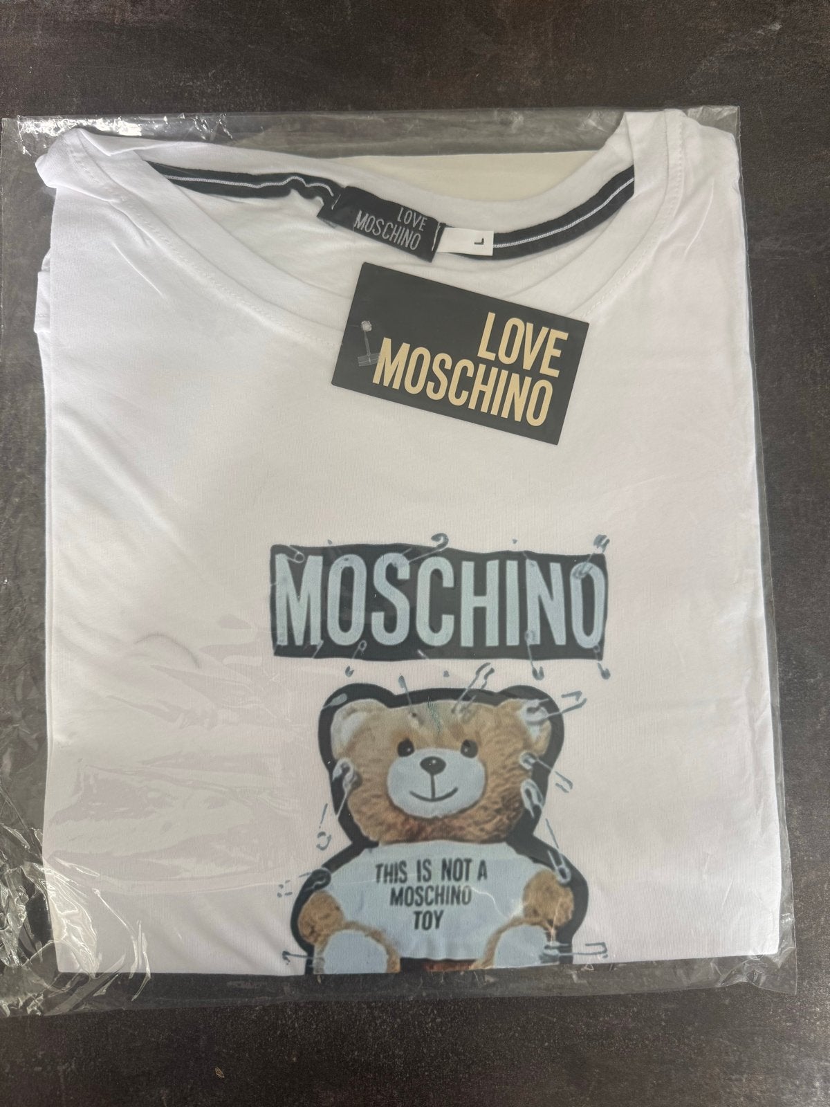 Love Moschino T-shirt met teddybeer print - Nieuw, Wit, Maat 42/44 (L), Nieuw, Ophalen of Verzenden
