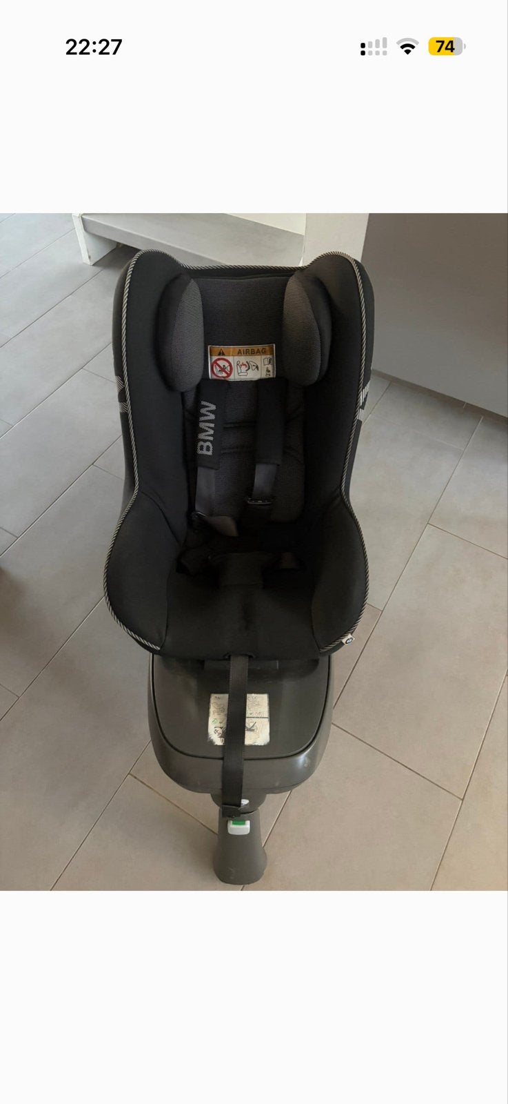 BMW Kinderzitje - Zwart, Zo goed als nieuw, Gebruikt, 0 t/m 18 kg, Isofix, Ophalen