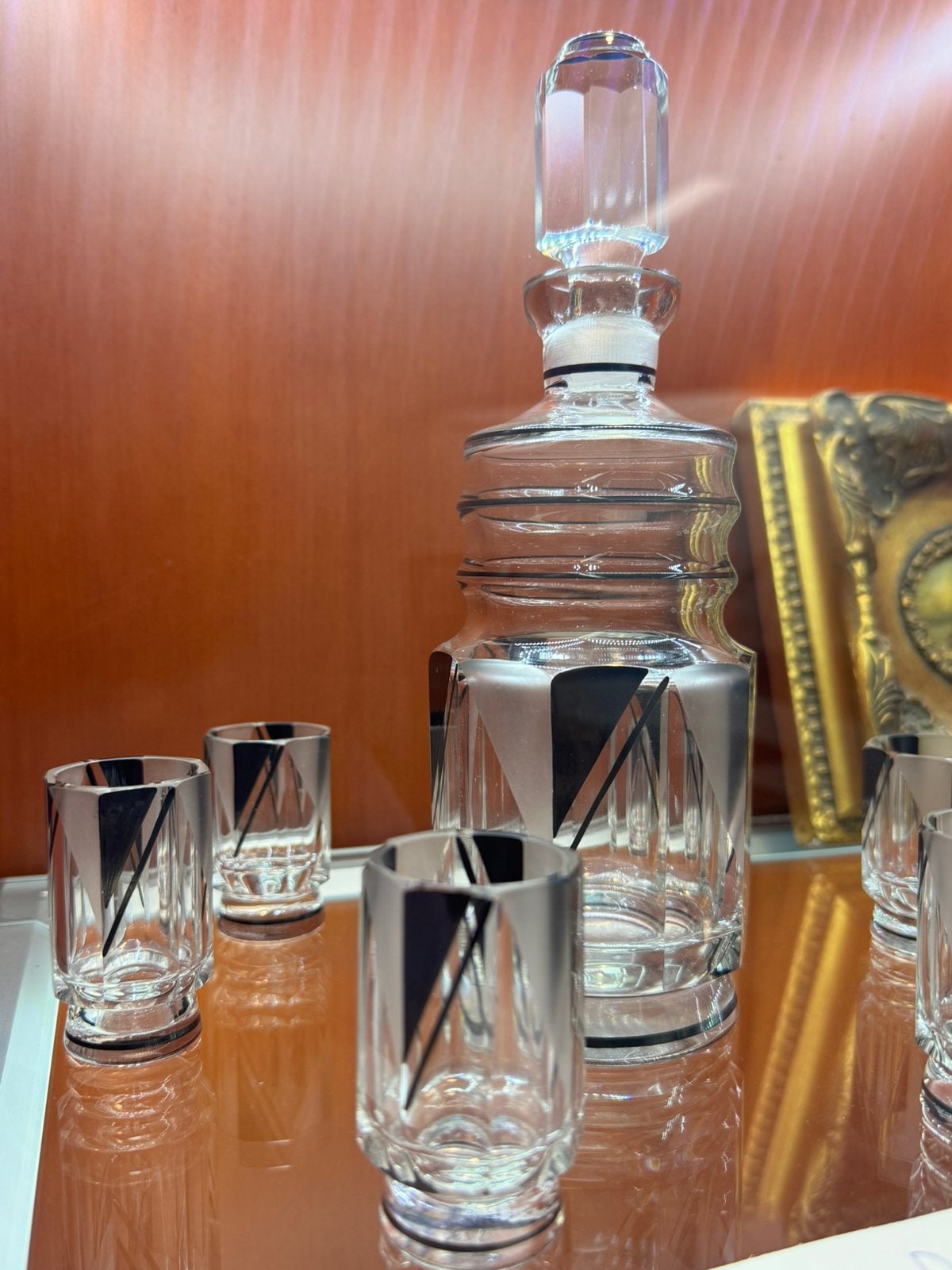 Art Deco decanter set Karl Palda Tsjechoslavakia 1930s, Ophalen of Verzenden