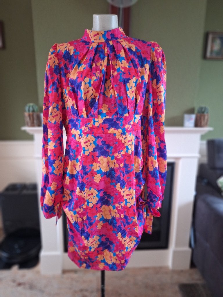 Fel gekleurde tuniek  jurk mt XXL hard roze paars oranje, Verzenden, Maat 46/48 (XL) of groter, Knielengte, Roze
