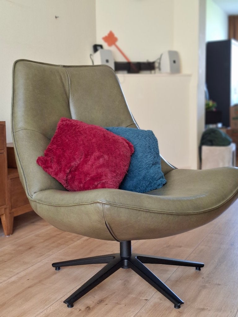 Luxe design draaifauteuil | Echt leer | INHOUSE - Monzone, Huis en Inrichting, Overige kleuren, Luxe, Ophalen of Verzenden, Zo goed als nieuw