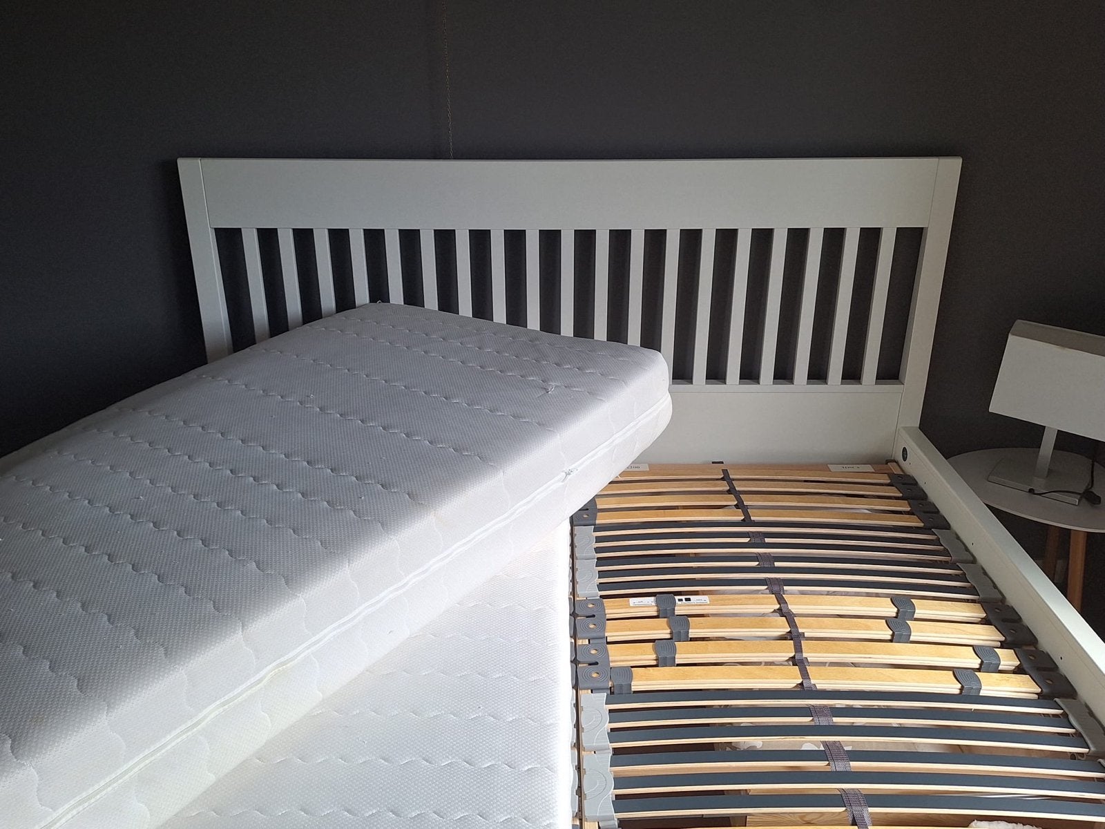 Ikea Idanas bed wit 160x200 met 4 lades en lattenbodems, Huis en Inrichting, Ophalen, Wit, Tweepersoons, Zo goed als nieuw