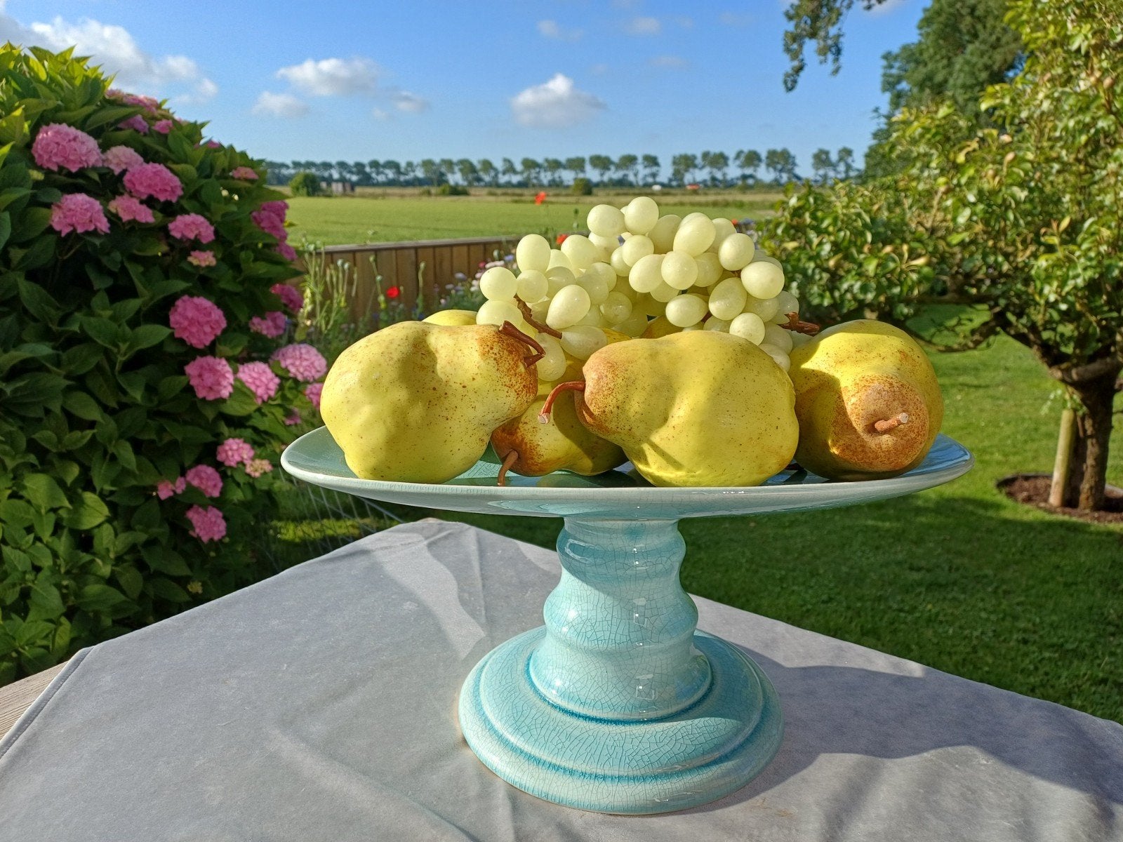 Grote Aardewerk Geglazuurde Fruitschaal / Taartplateau € 25, Ophalen, Schaal, Zo goed als nieuw, Ovaal