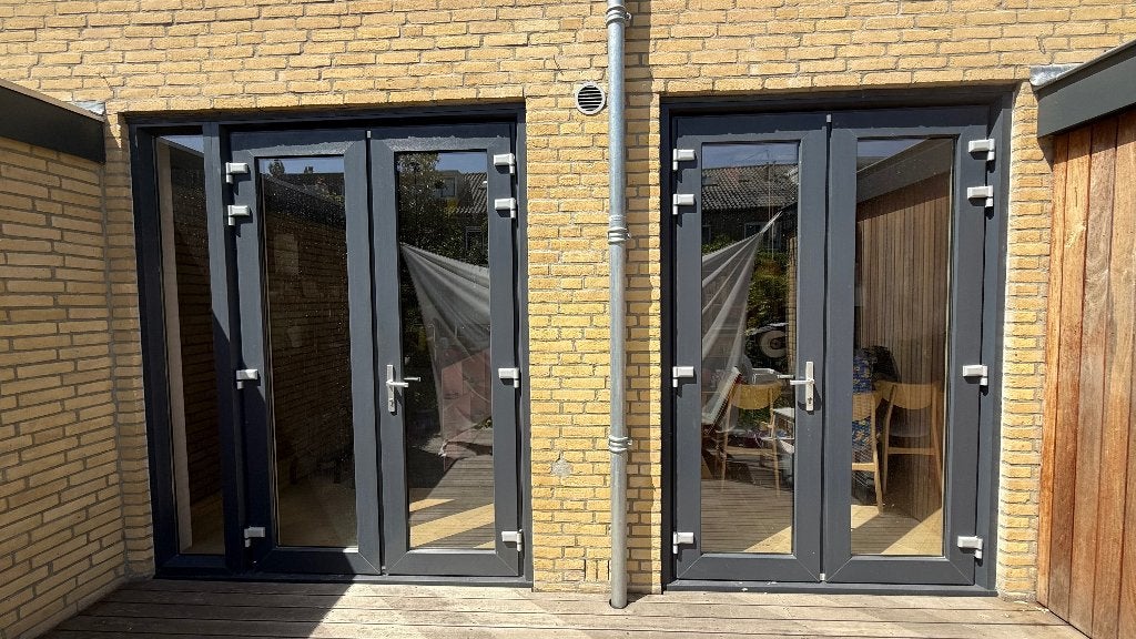 Kunstof tuindeuren met zijlicht, Doe-het-zelf en Verbouw, Kozijnen en Schuifpuien, Ophalen, Kunststof, Gebruikt, Deurkozijn