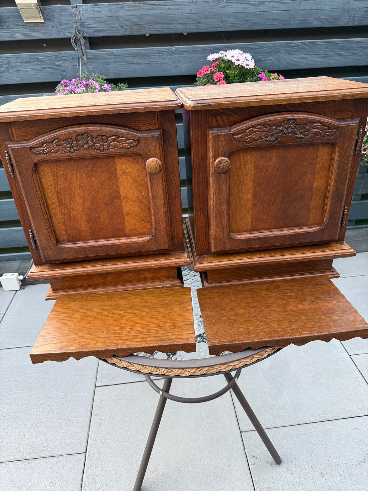 Kleine massieve eikenhouten kastjes met houtsnijwerk!, Ophalen, Zo goed als nieuw, Minder dan 45 cm