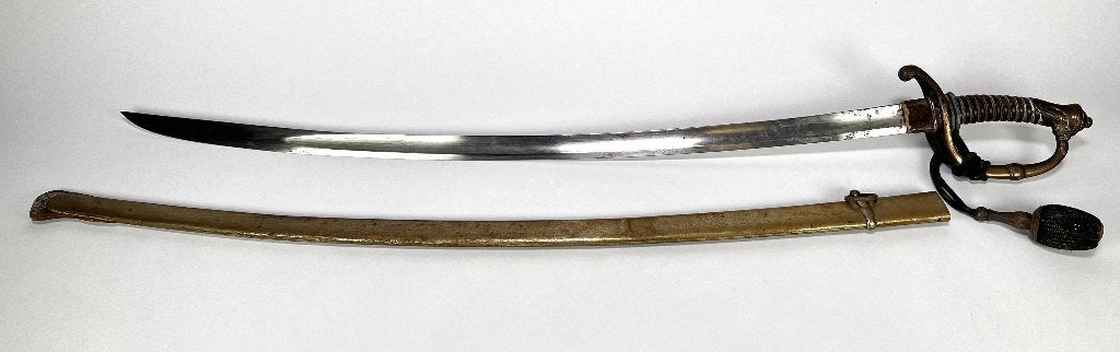 1083. M1852 officierssabel met schede en kwast, Nederland.