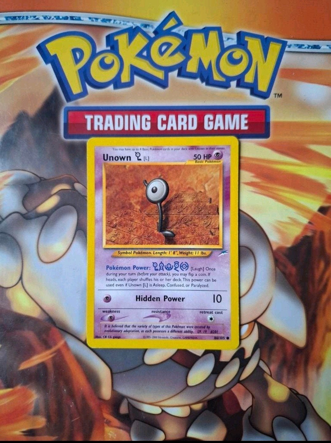 Unown L 86/105 Neo Destiny pokemon kaart, Ophalen of Verzenden, Gebruikt, Losse kaart