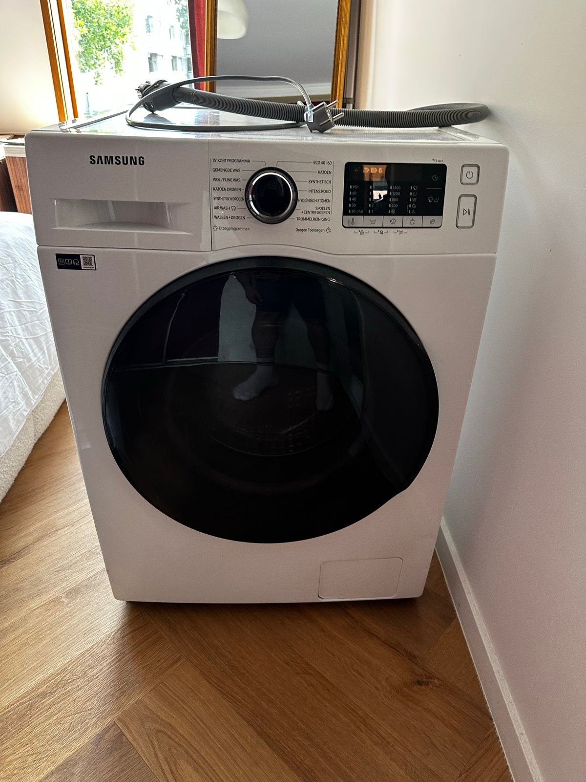 Samsung WD80TA049BE/EN Washer-Dryer, Ophalen, 1200 tot 1600 toeren, 8 tot 10 kg, Zo goed als nieuw