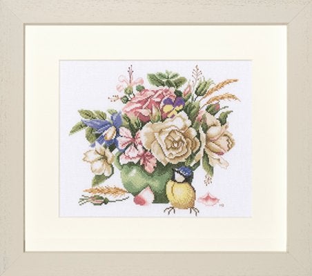 Borduurpakket Bouquet of roses Marjolein Bastin 35071, Hobby en Vrije tijd, ., Nieuw, Ophalen of Verzenden, .