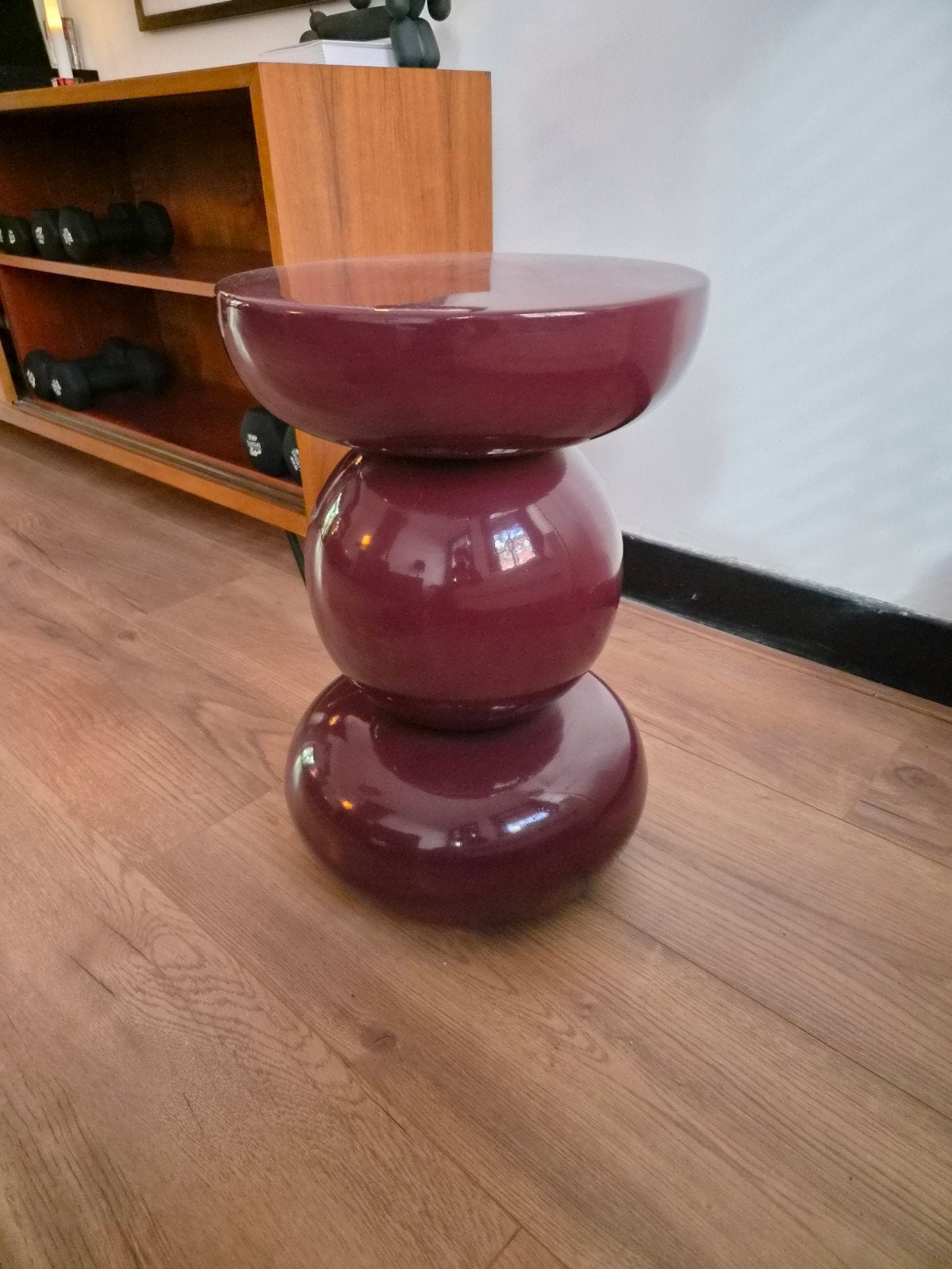 Brix Bijzettafel Dex Maroon, 45 tot 60 cm, Metaal of Aluminium, Rond, Ophalen of Verzenden