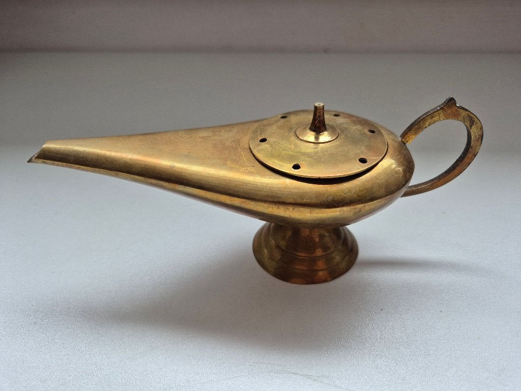 Antieke koperen olielamp - Aladdin lamp, Ophalen of Verzenden, Koper