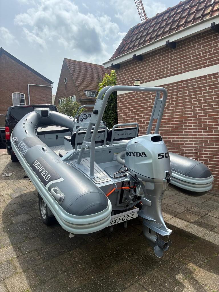 Highfield DL460PVC Classic Rib incl. Trailer, Watersport en Boten, Aluminium, Kussens, 5 m, Zo goed als nieuw