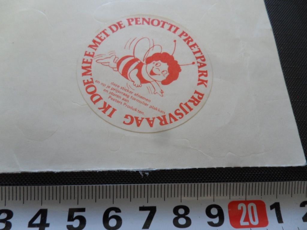 sticker Ik doe mee met de PENOTTI pretpark prijsvraag, Verzamelen, Ophalen, Zo goed als nieuw