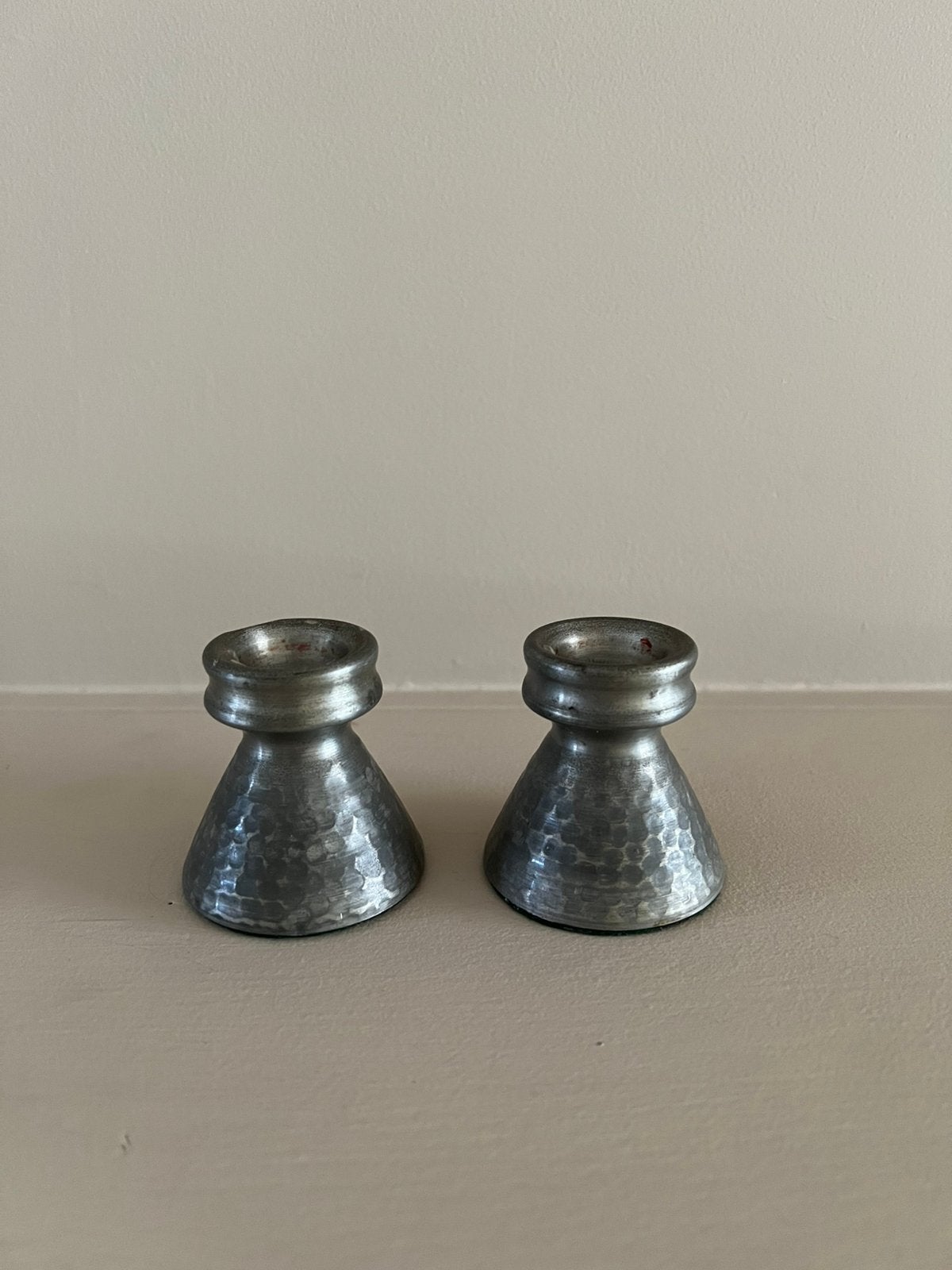 Kaarsenhouder set van tin, Overige merken, Ophalen of Verzenden, Zo goed als nieuw, 5 cm