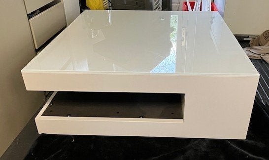 Salontafel Karat wit hoogglans, Ophalen, Strak modern, Gebruikt, Vierkant