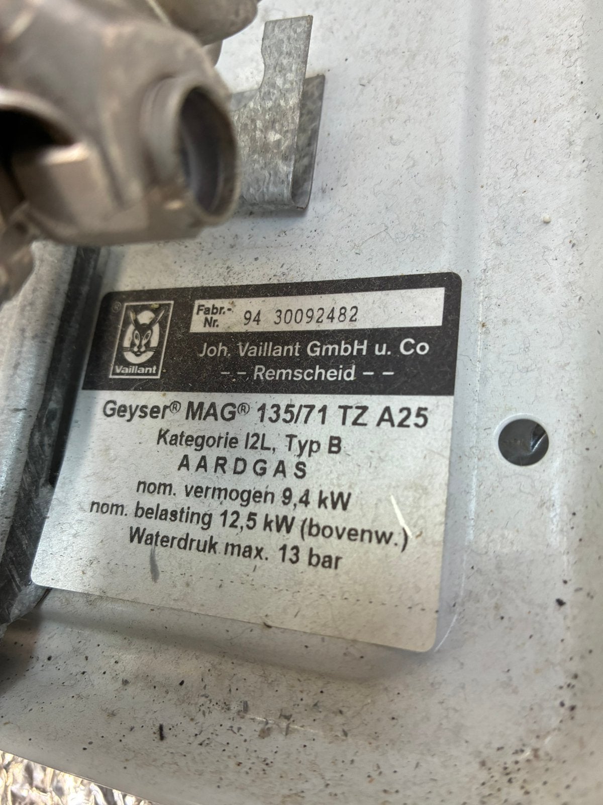 Keuken geiser Vaillant, Ophalen, 100 liter of meer, Geiser, Zo goed als nieuw