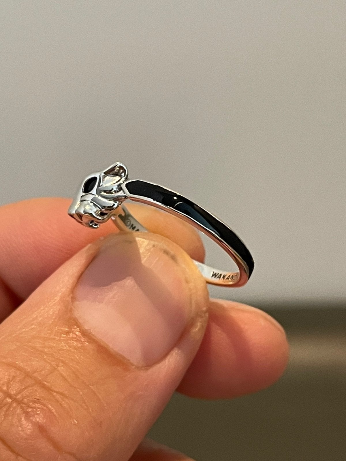 Wakanda Forever ring - Pandora - Black Panther, Ophalen of Verzenden, Zo goed als nieuw, 17 tot 18, Dame