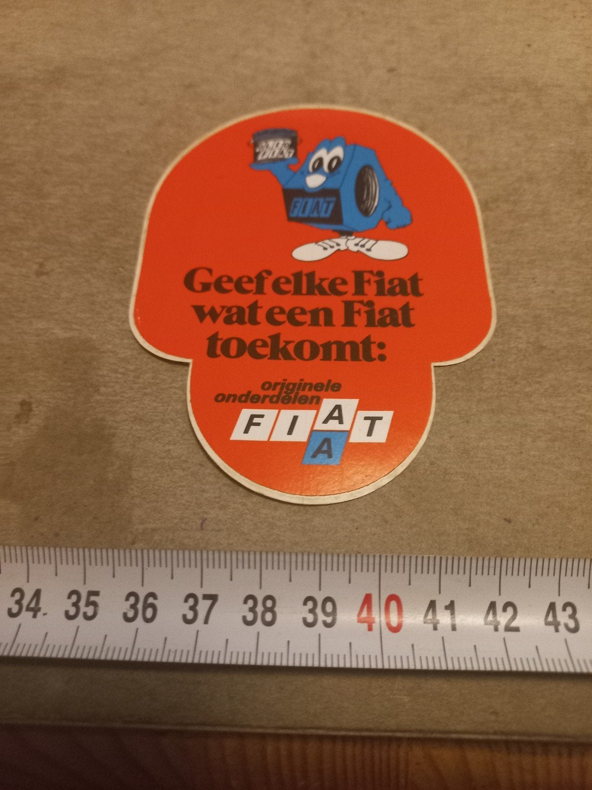 Vintage Fiat sticker - Originele onderdelen, Ophalen of Verzenden