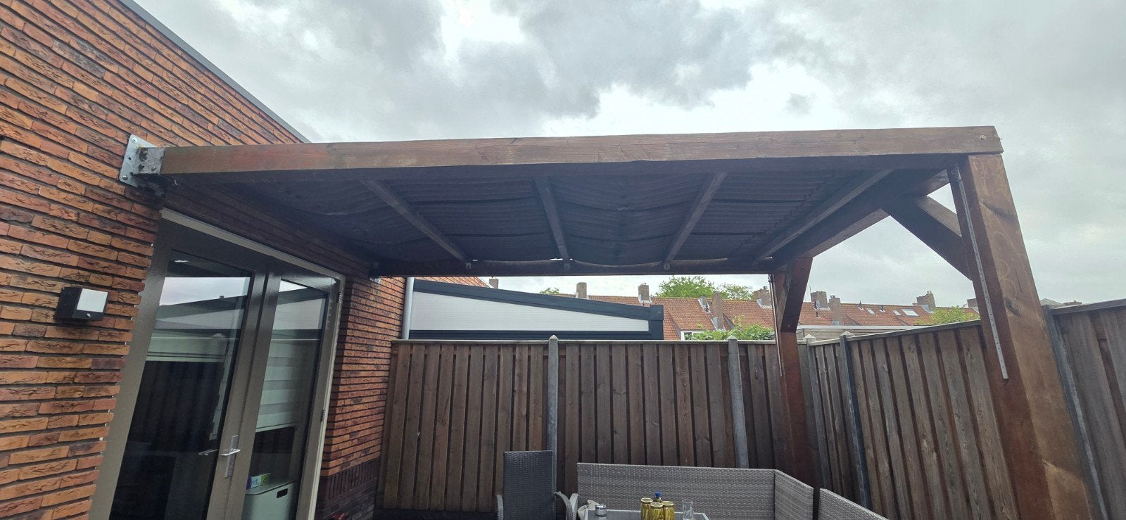 Houten overkapping voor terras of tuin, Tuin en Terras, Ophalen of Verzenden, Gebruikt, Overige typen