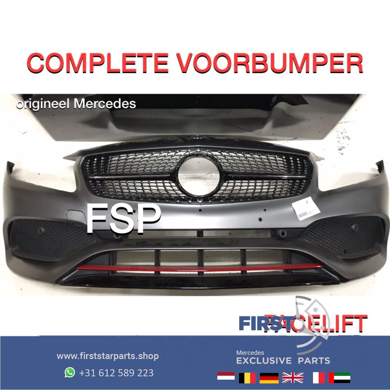W176 Facelift AMG Voorbumper COMPLEET Mercedes A Klasse 2018, Gebruikt, -, Voor, Ophalen of Verzenden