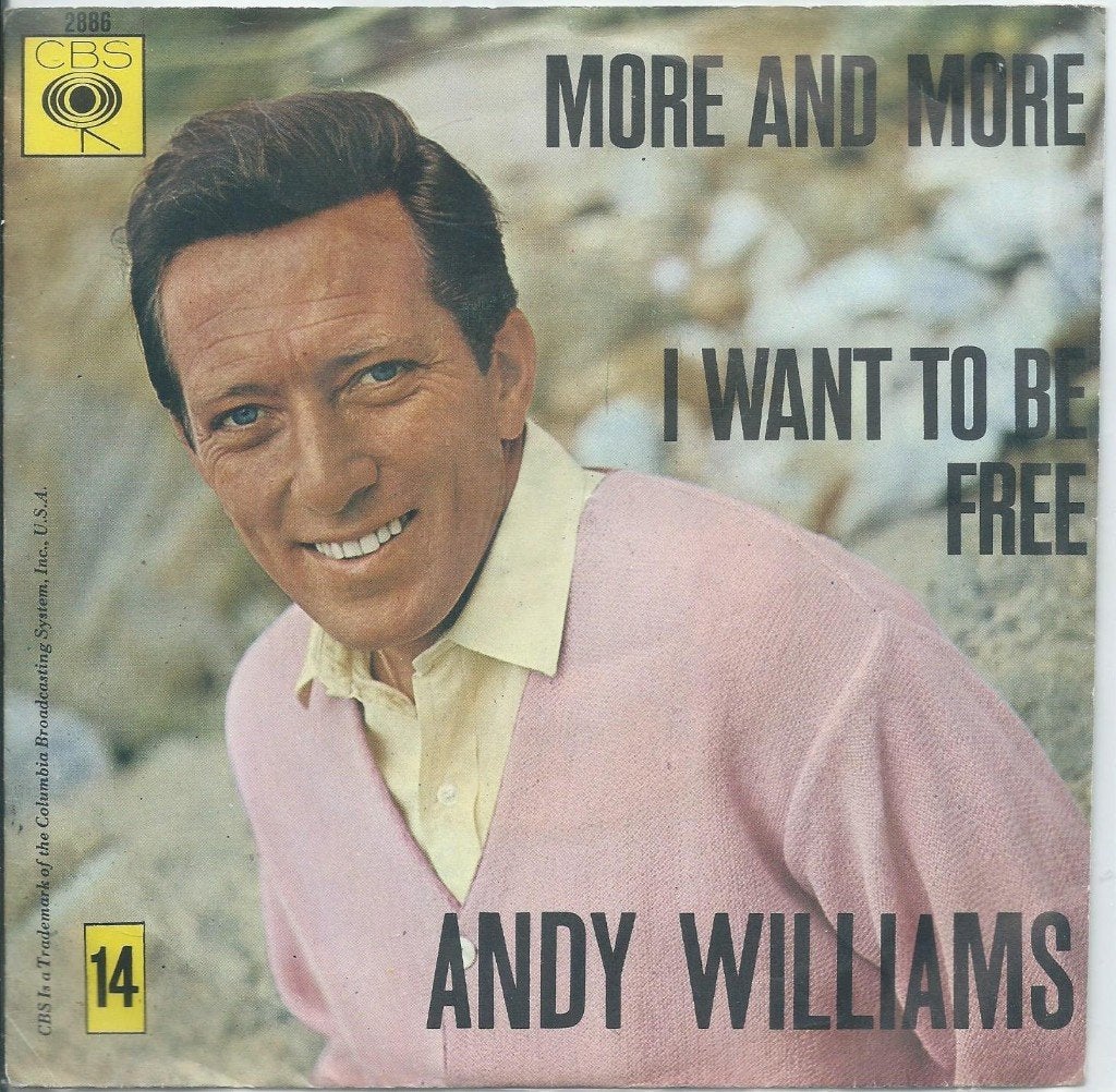 Vinyl Single Andy Williams, Cd's en Dvd's, Ophalen of Verzenden, Gebruikt, Pop