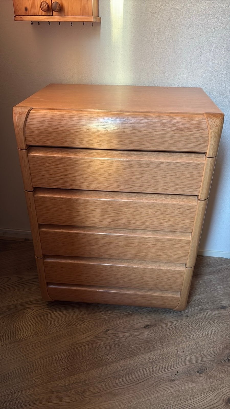 Massief eiken kastje met twee grote en twee kleine lades, 3 of 4 laden, Ophalen, Gebruikt, Eikenhout