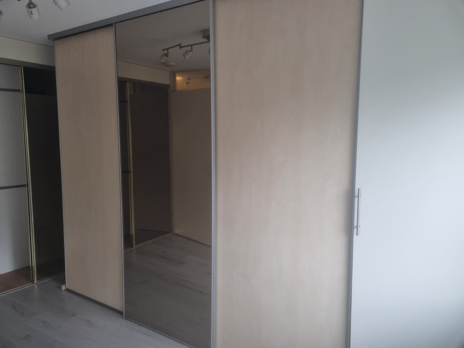 3 schuifdeuren met rails (243x95 cm), Ophalen, Overige materialen, Gebruikt, 200 cm of meer