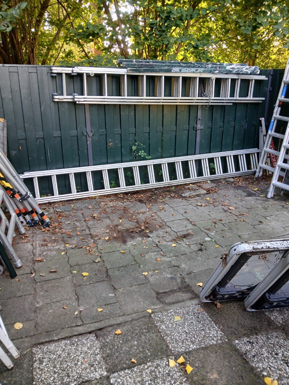 3-delige Schuifladder - 10+ meter werkhoogte, 16 sporten, Gebruikt, Ophalen of Verzenden, Ladder, Opvouwbaar of Inschuifbaar