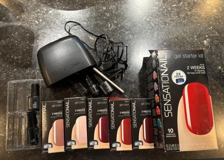 Sensationail Gel Starter Kit met extra gellak kleuren, Gebruikt, Overige kleuren, Ophalen of Verzenden, Handen en Nagels