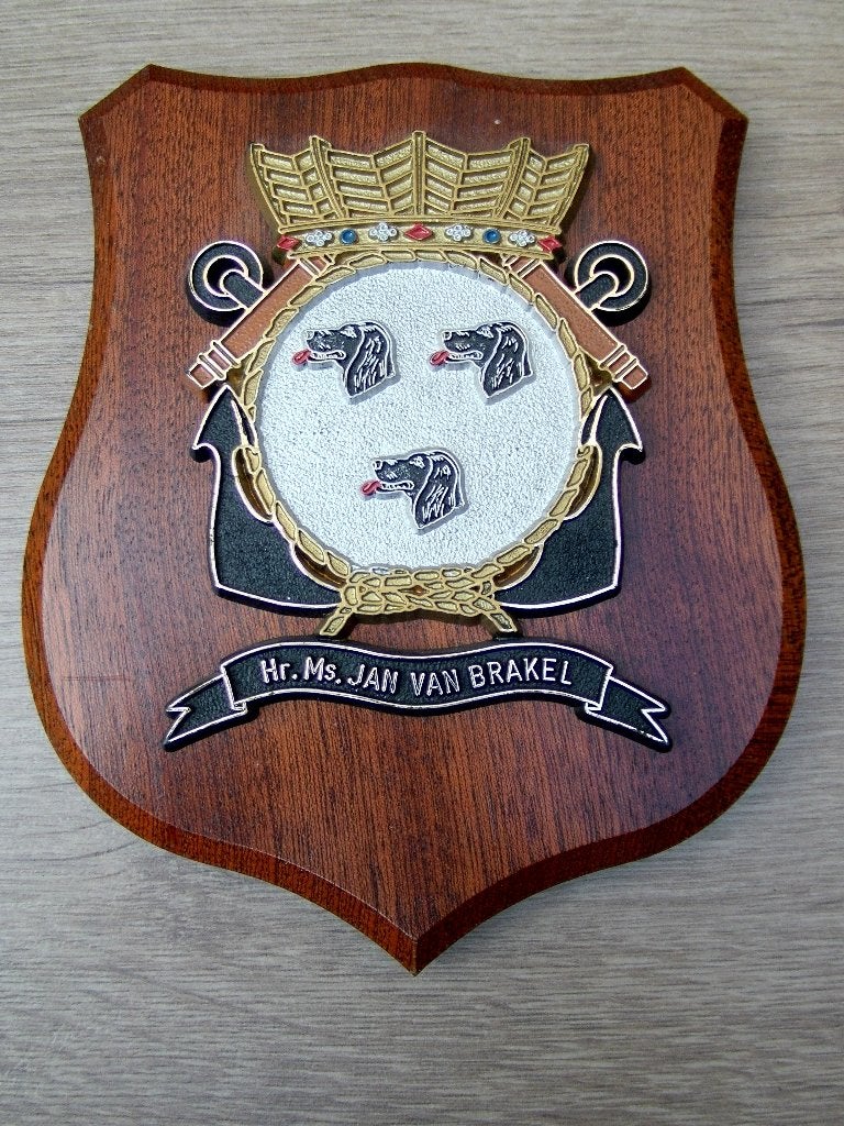 Wapenschild Koninklijke Marine Hr. Ms. Jan van Brakel, Verzenden, Marine, Nederland, Embleem of Badge