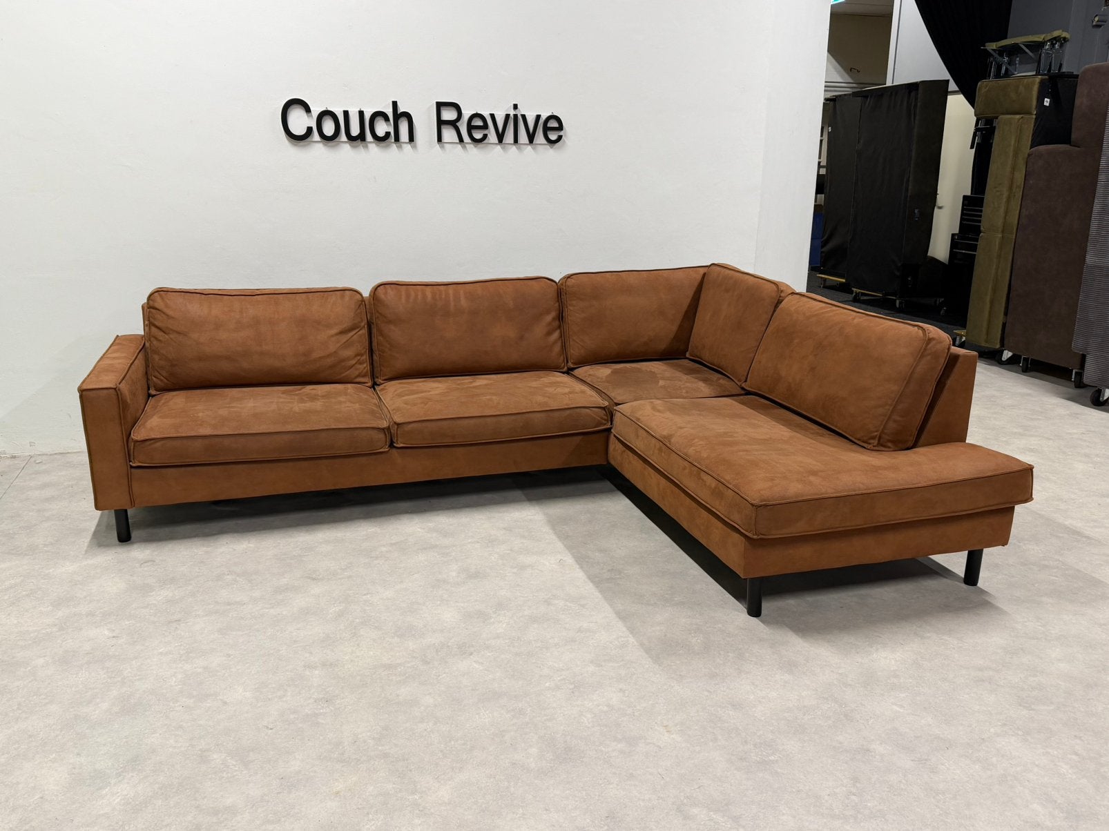 Cognac Hoekbank 290-215 | Refurbished Gratis levering, -, Verzenden, -, Zo goed als nieuw