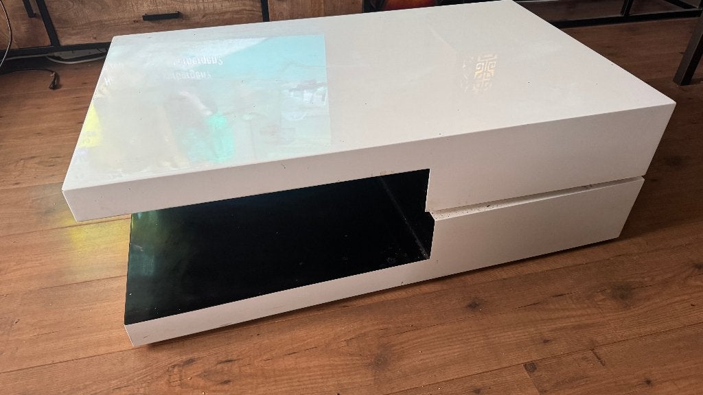Mooie witte salontafel, Ophalen, Gebruikt, 100 tot 150 cm, 50 tot 100 cm