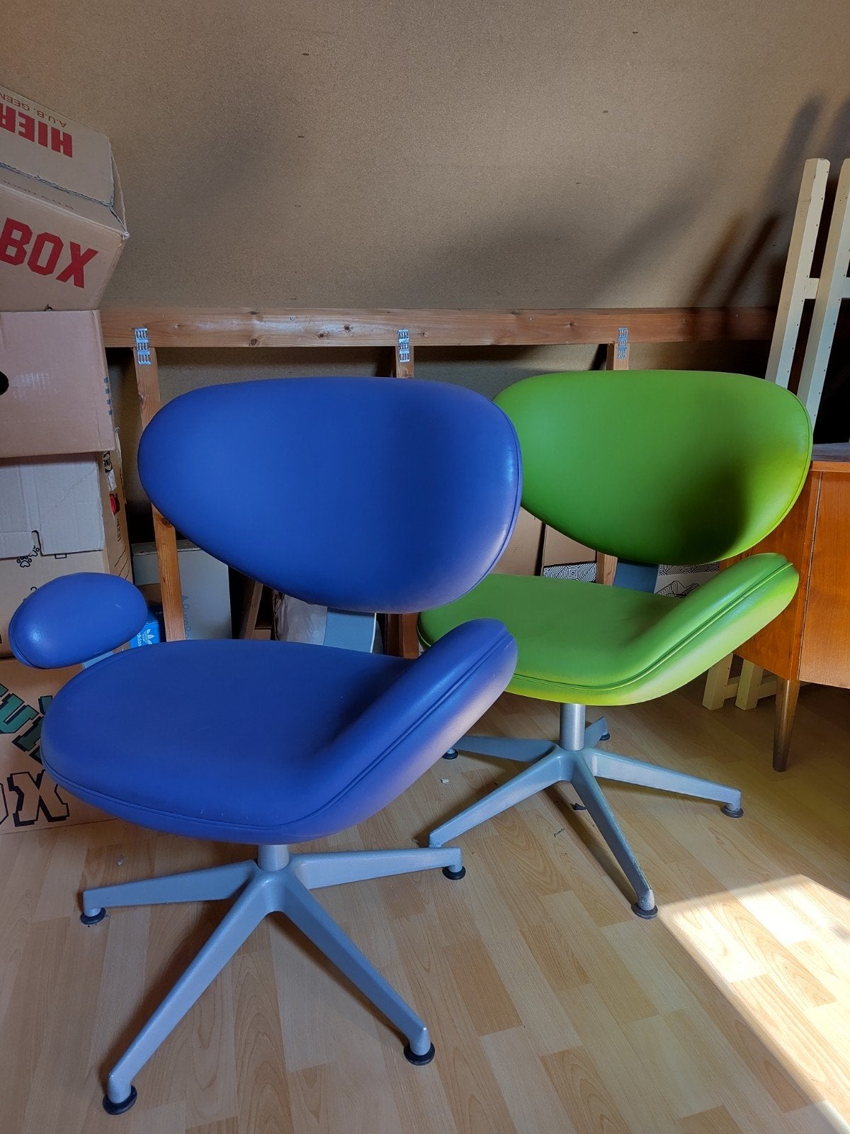 Unieke retro 90 Draaistoelen, Huis en Inrichting, Stoelen, Ophalen, Gebruikt, Overige kleuren, Eén
