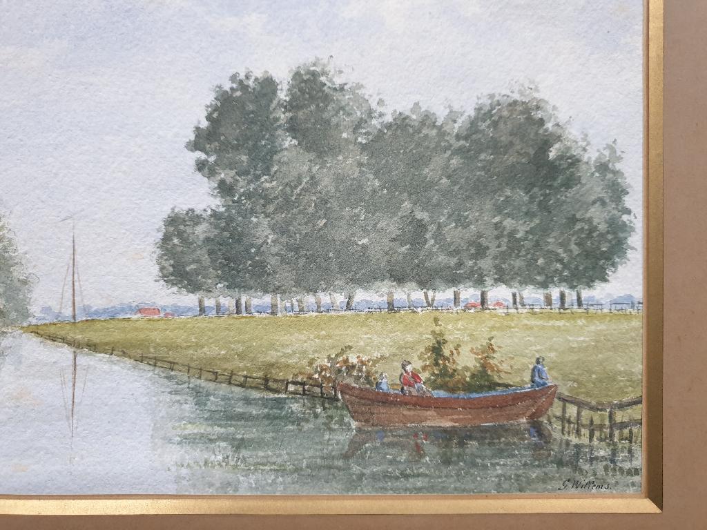 Waterverftekening Joris Willems Deventer 1897 De Ijssel, Ophalen of Verzenden