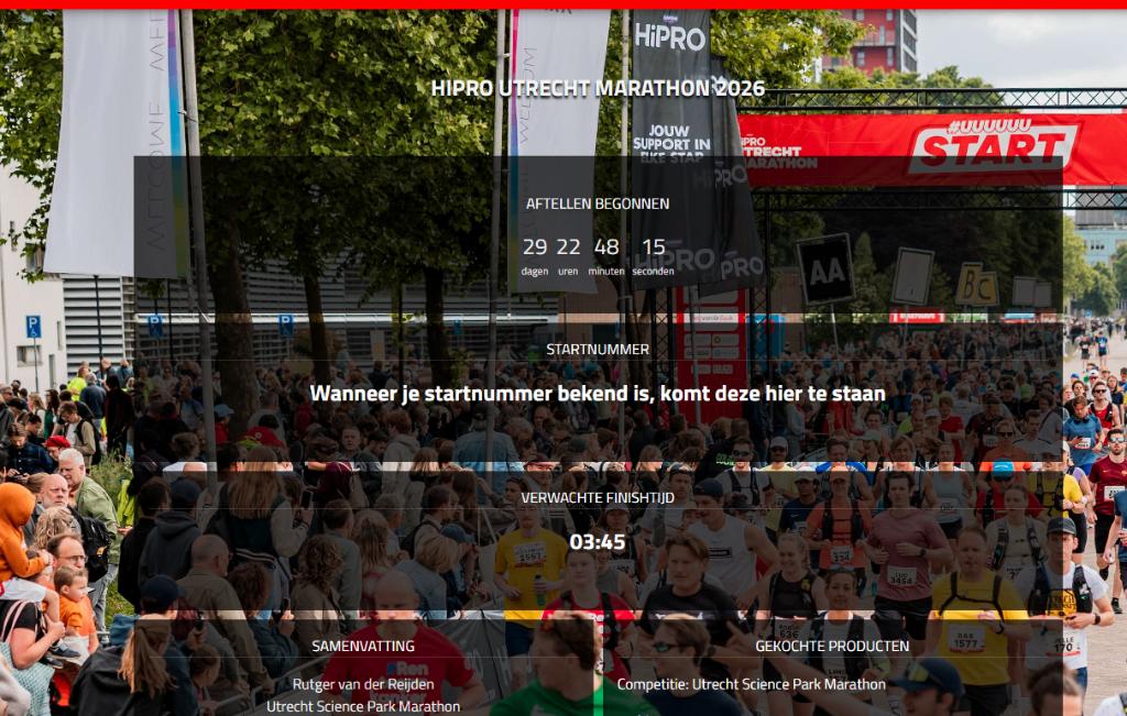 Startbewijs Utrecht Marathon, Sport en Fitness, Loopsport en Atletiek, Ophalen of Verzenden, Nieuw, Overige typen, Overige merken