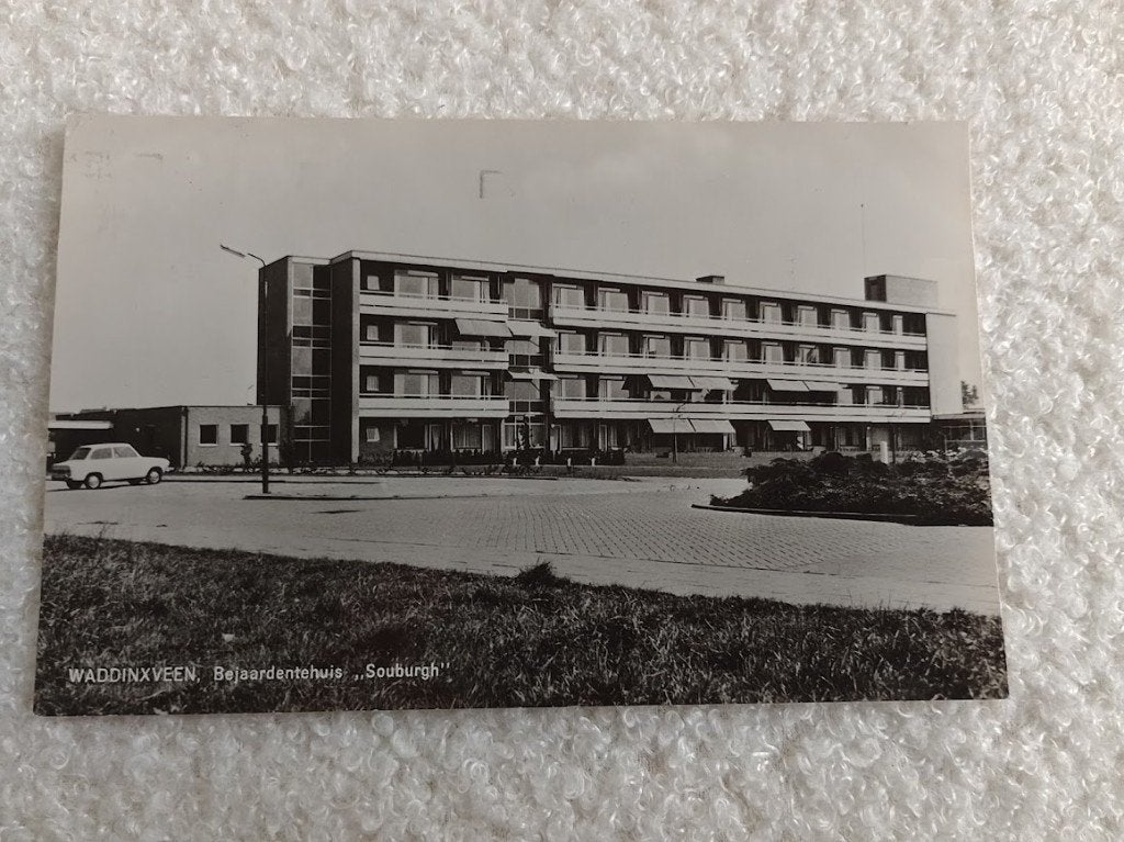 Waddinxveen Bejaardentehuis Souburgh ansichtkaart, Ophalen of Verzenden, 1940 tot 1960, Gelopen, Zuid-Holland