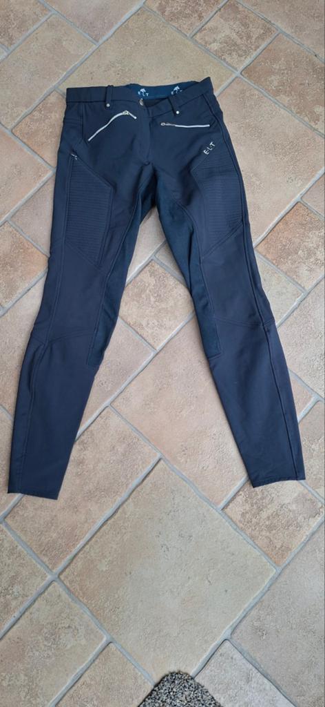 ELT Gala rijbroek donkerblauw,  maat 38 met lederen zit, Ophalen of Verzenden, Dressuur