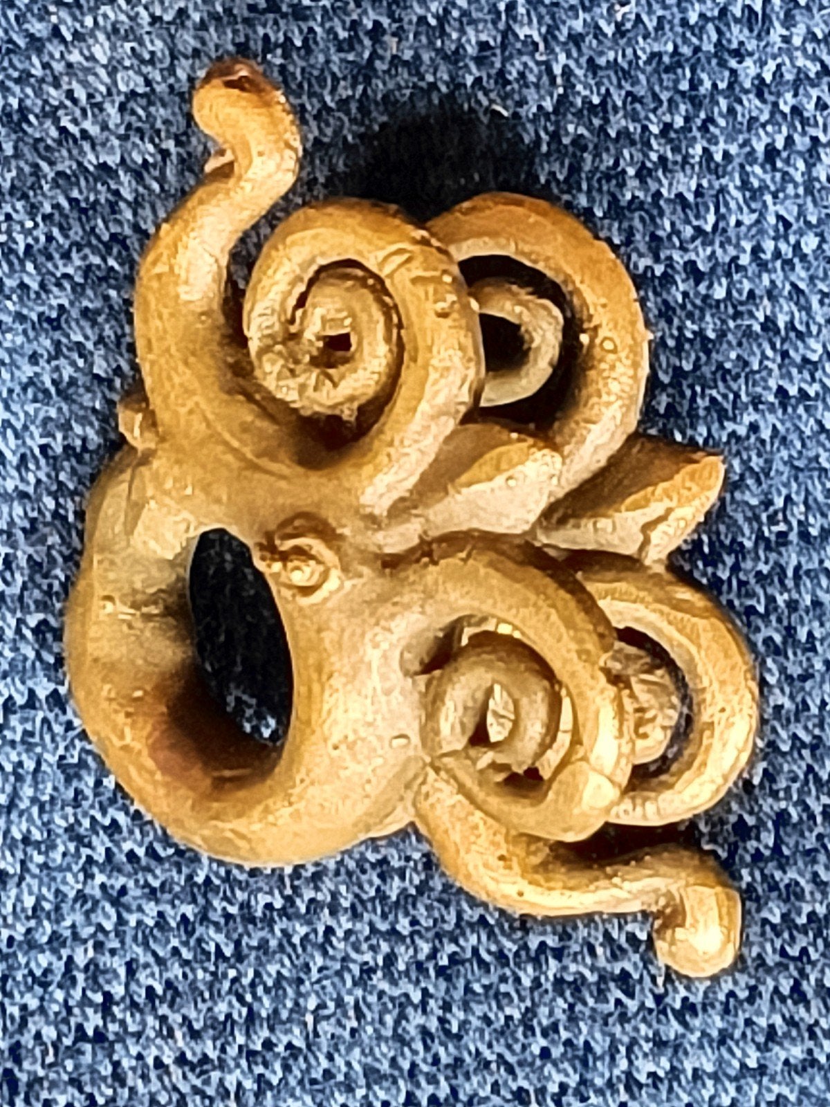 Unieke handgemaakte oorbellen in octopus design, Overige materialen, Ophalen of Verzenden, Goud, Hangers