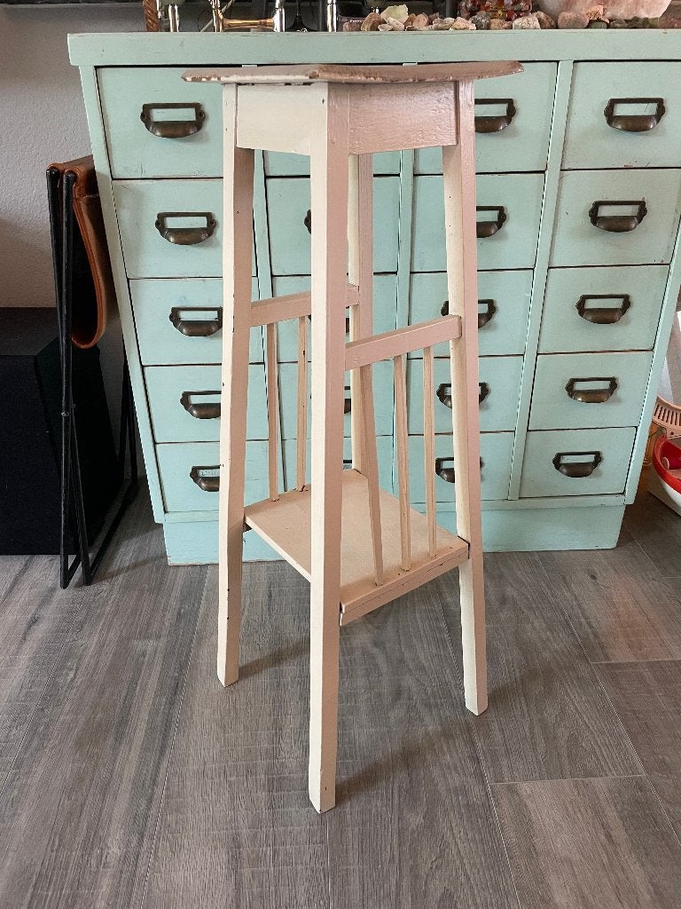 vintage brocante oud plantentafeltje tafeltje bijzettafeltje, Huis en Inrichting, Ophalen of Verzenden, Gebruikt, Hout