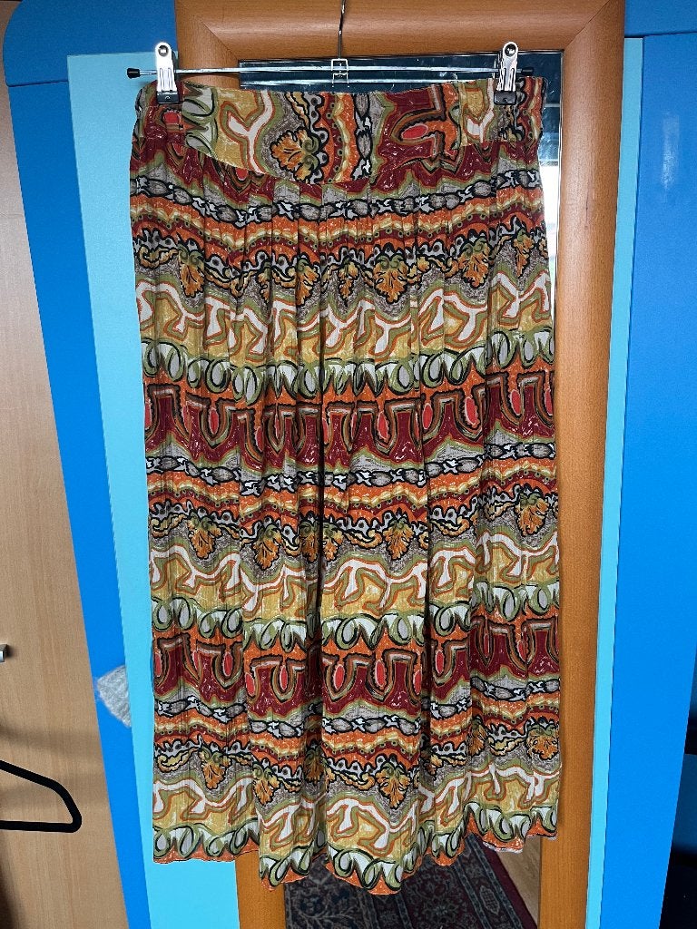 mooie wijde zomerbroek 42/44 zgan, Verzenden, Maat 42/44 (L), Oranje, Zo goed als nieuw