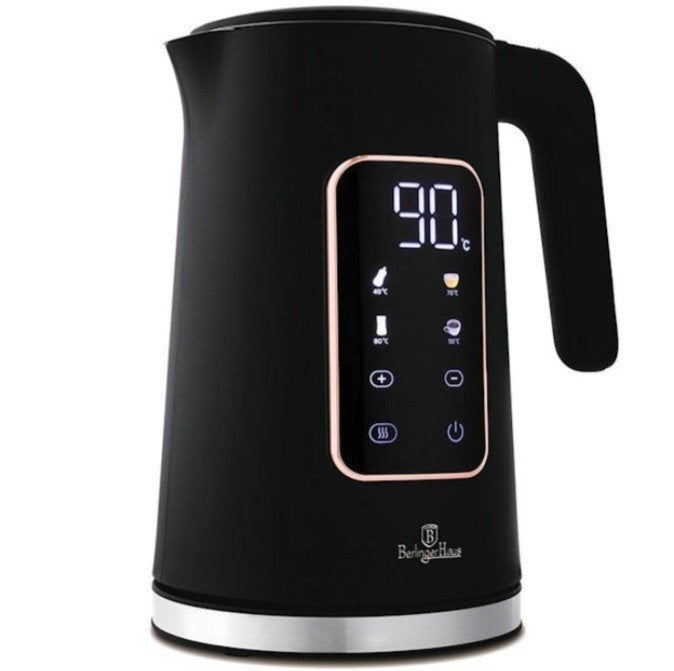 Berlinger Haus digitale waterkoker black roségold, 1 tot 2 liter, Ophalen of Verzenden, Nieuw, Draadloos