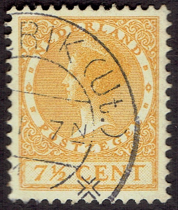 Nederland 1925, Wilhelmina Veth, 7½ cent, zonder watermerk., Postzegels en Munten, Verzenden, T/m 1940, Gestempeld