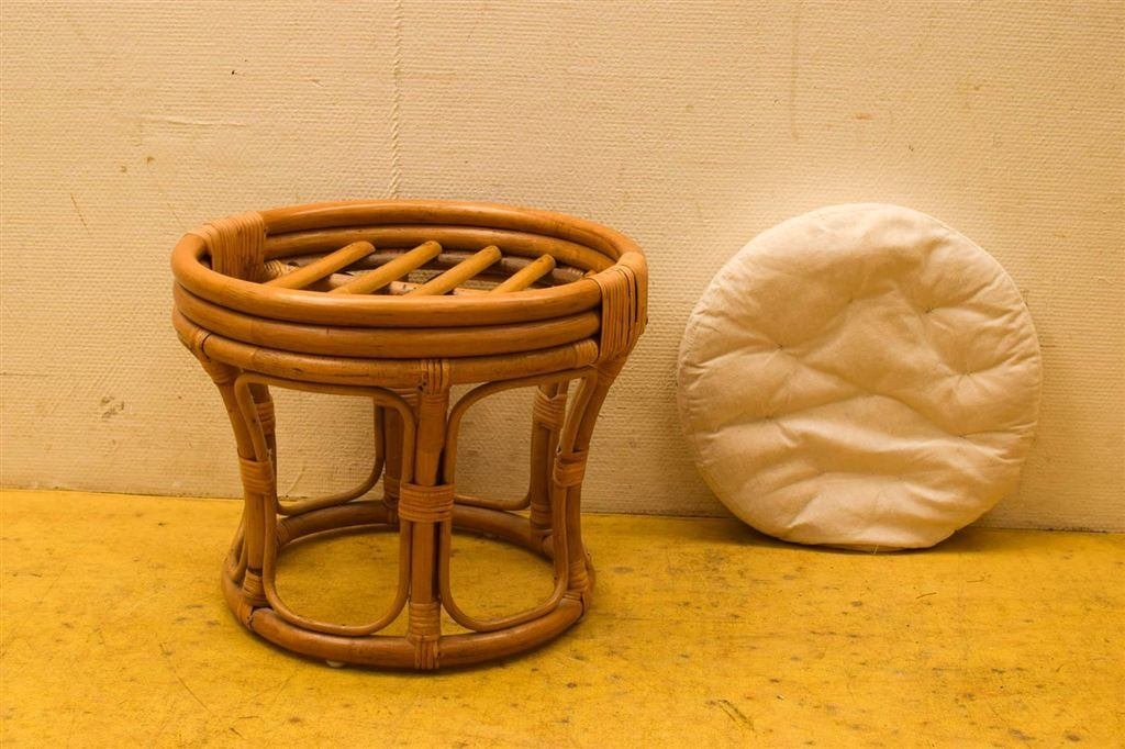 Vintage Rotan kruk 45032, Ophalen of Verzenden, Gebruikt, Hout