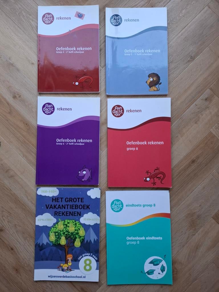 Oefenboeken Rekenen Basisschool Groep 4, 5, 6 & 8 - Set, Ophalen of Verzenden, Zo goed als nieuw, Overige niveaus, Overige vakken