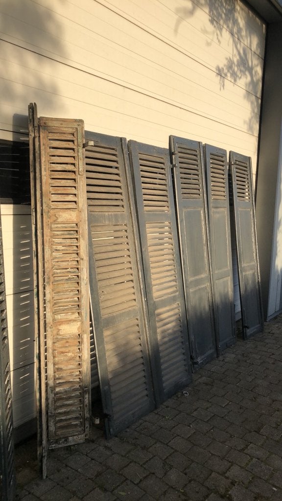 Antieke eiken raamluiken 6 stuks 308x62, Doe-het-zelf en Verbouw, Ophalen, La belle porte, Jurgen.hoogenboezem@gmail.com, Overige typen