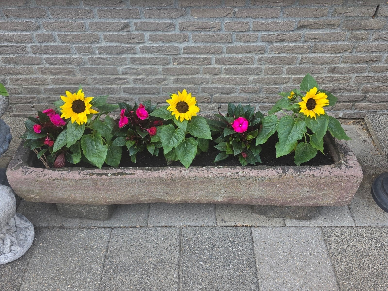 Originele bentheimer bak  voedertrog bloembak, Tuin en Terras, Ophalen, Steen, Gebruikt, 100 cm of meer